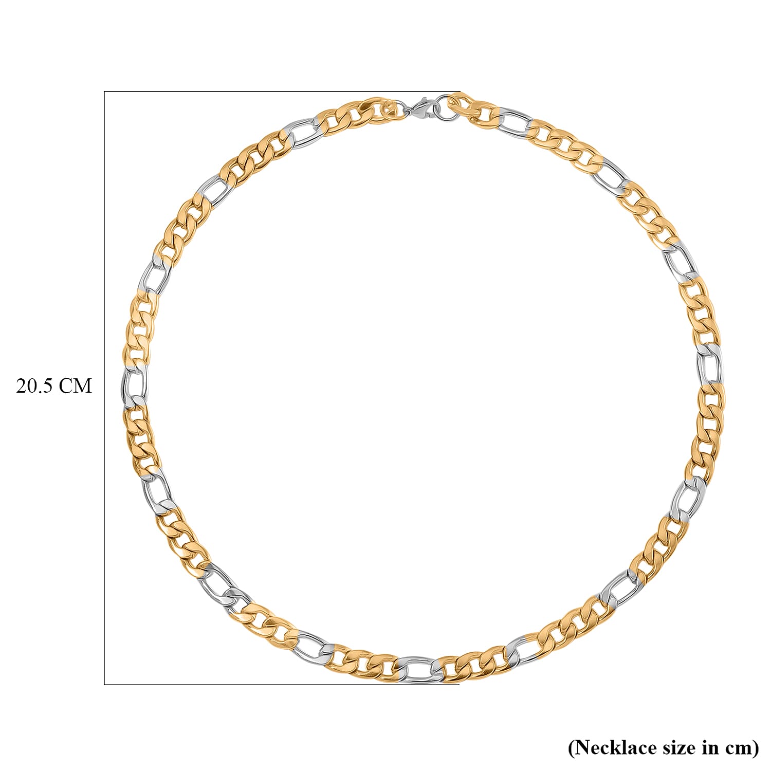 Designer Inspired Necklace (Size - 24) in Dual Tone Yellow Gold and Silver