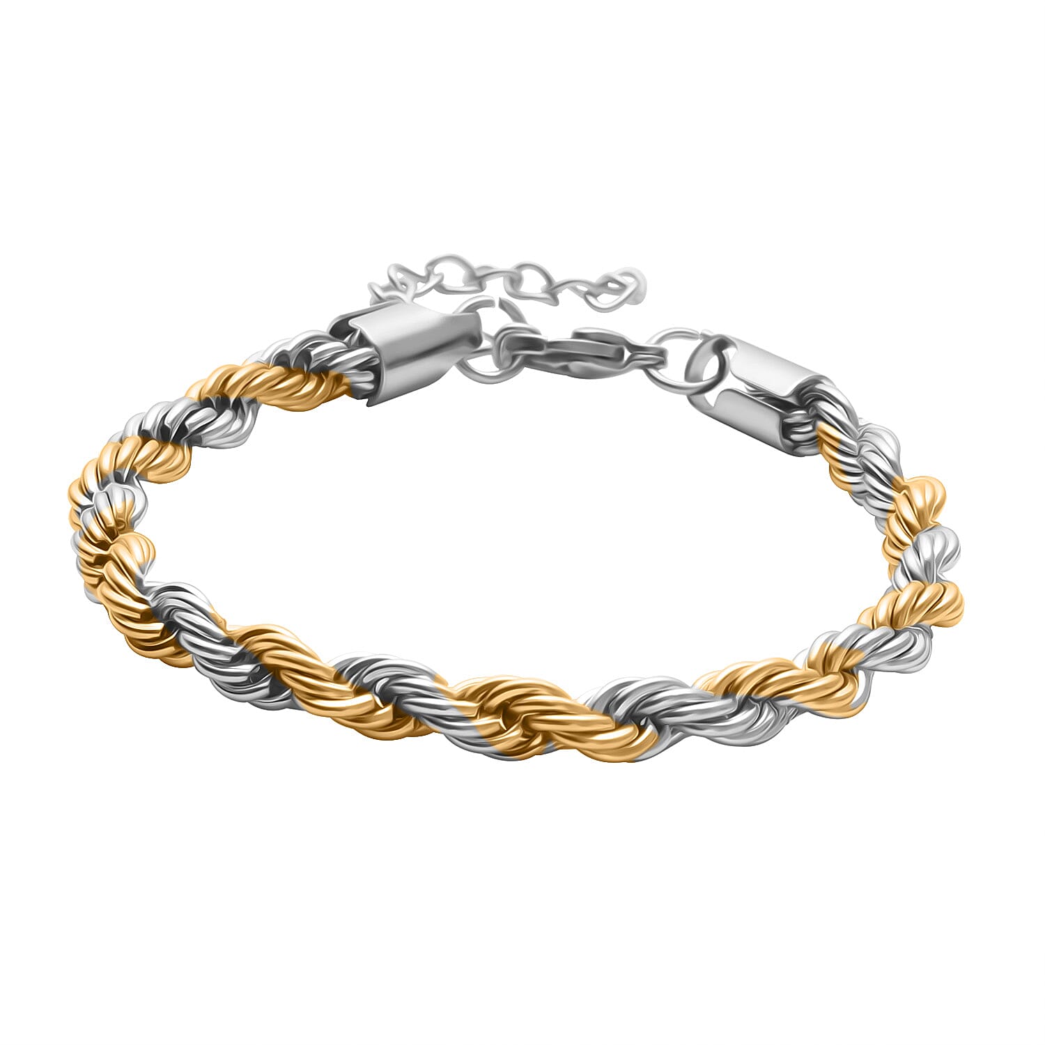 Designer Closeout - Two Tone Rope Bracelet (7.5 - 2 Extender)