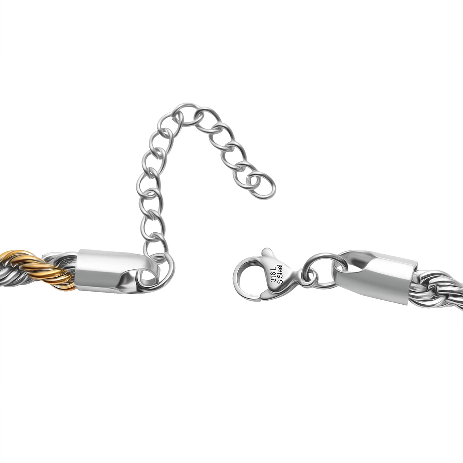 Designer Closeout - Two Tone Rope Bracelet (7.5 - 2 Extender)
