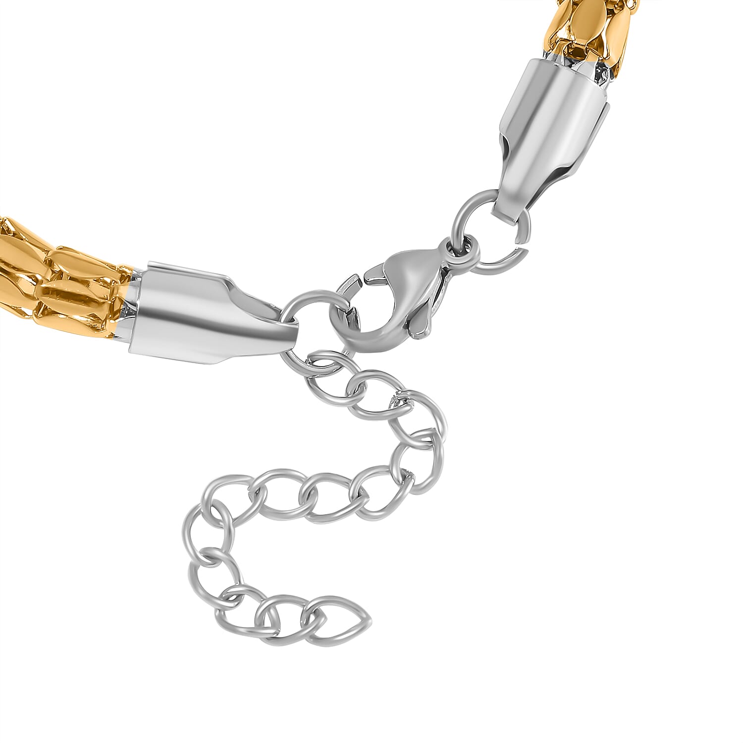 One Time Deal - Designer Inspired Bracelet (Size - 7.5-1.5 Ext) in Gold and Silver Tone