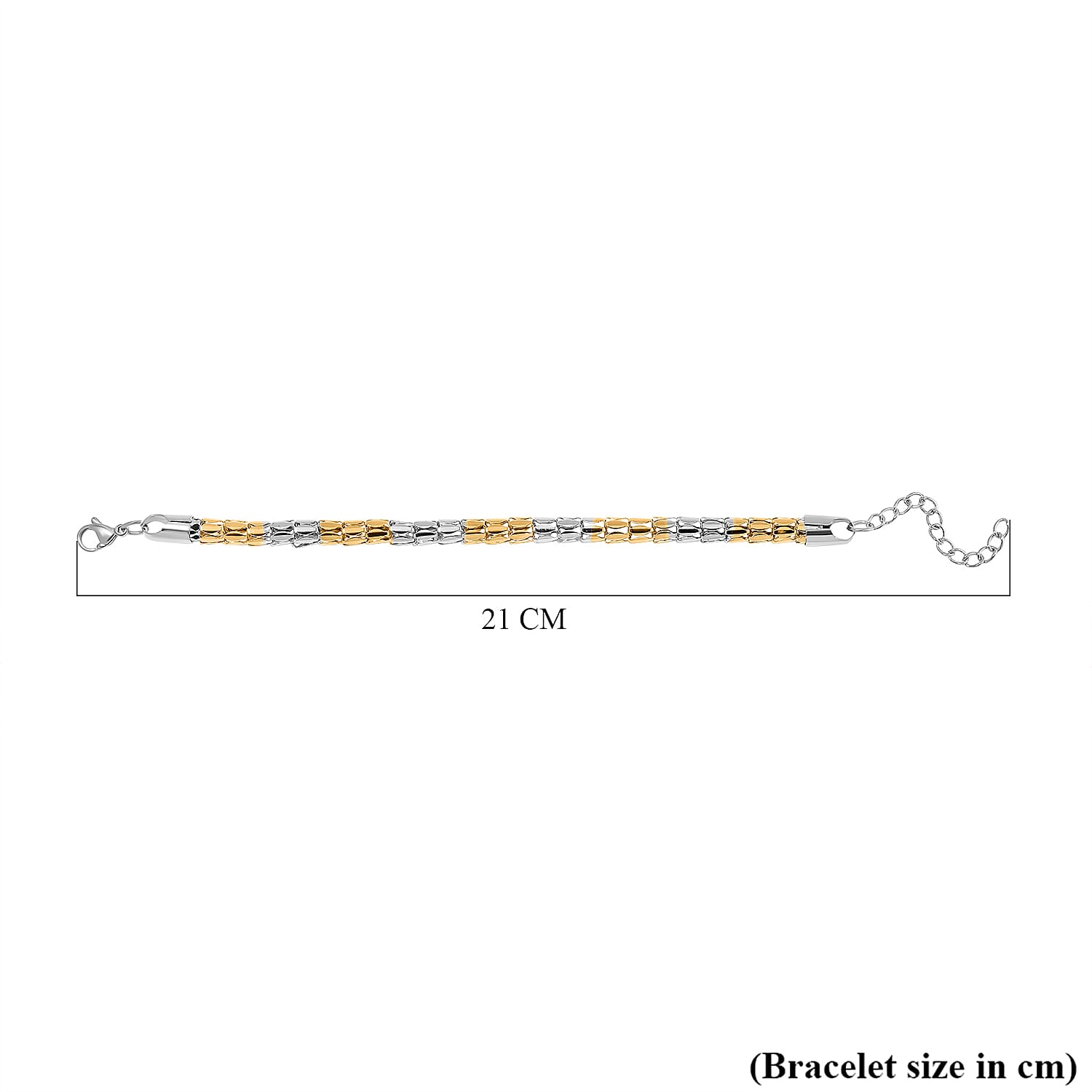 One Time Deal - Designer Inspired Bracelet (Size - 7.5-1.5 Ext) in Gold and Silver Tone