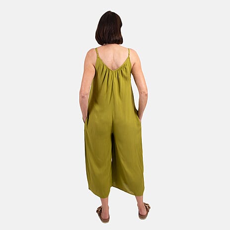 MITZY Viscose Strappy Jumpsuit (Size L) - Lime
