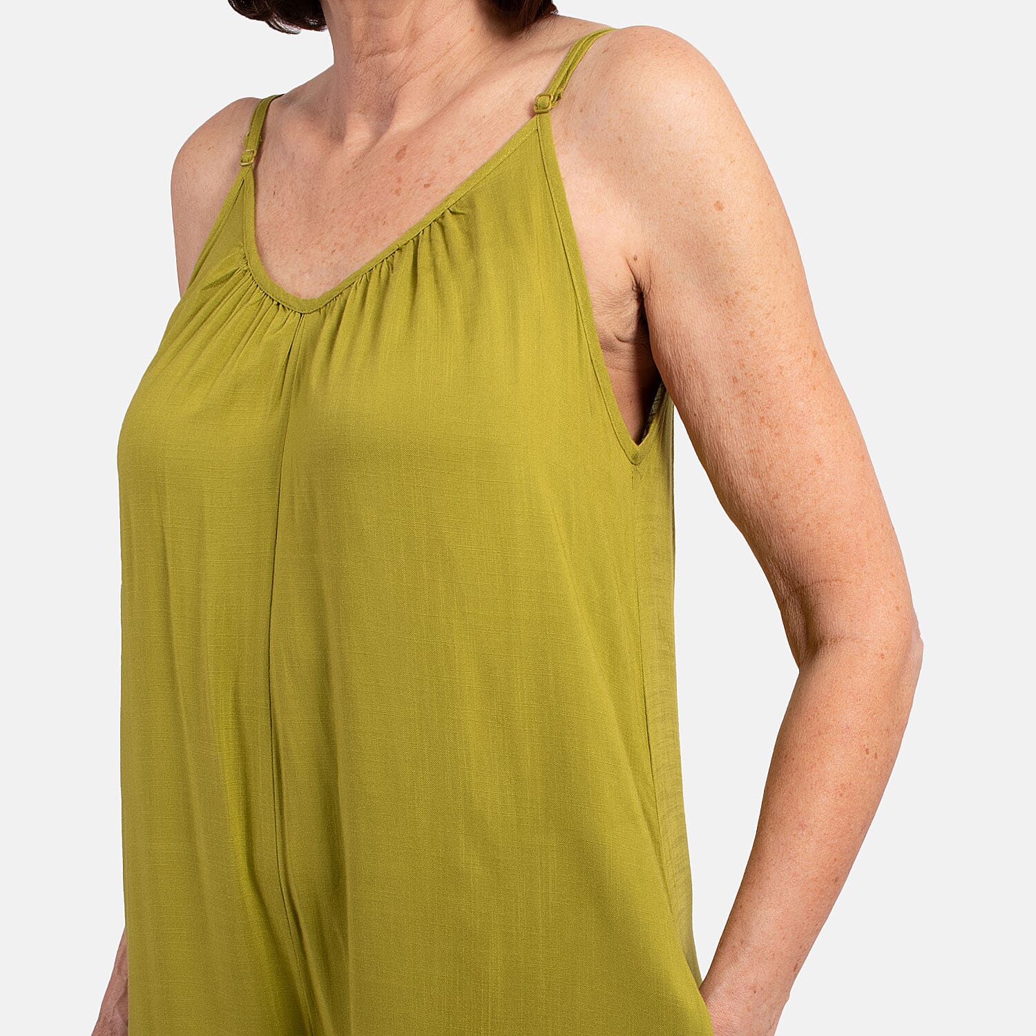 MITZY Viscose Strappy Jumpsuit (Size L) - Lime