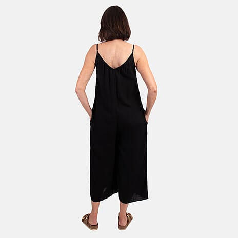 MITZY Viscose Strappy Jumpsuit (Size S) - Black