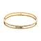 White Crystal Bangle (Size - 7.5) in Yellow Gold Tone