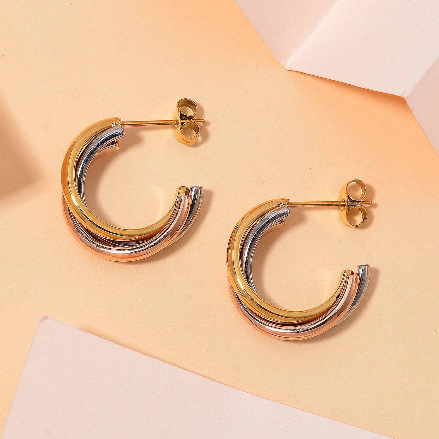 Designer Inspired - 3 Tone Plating Earring