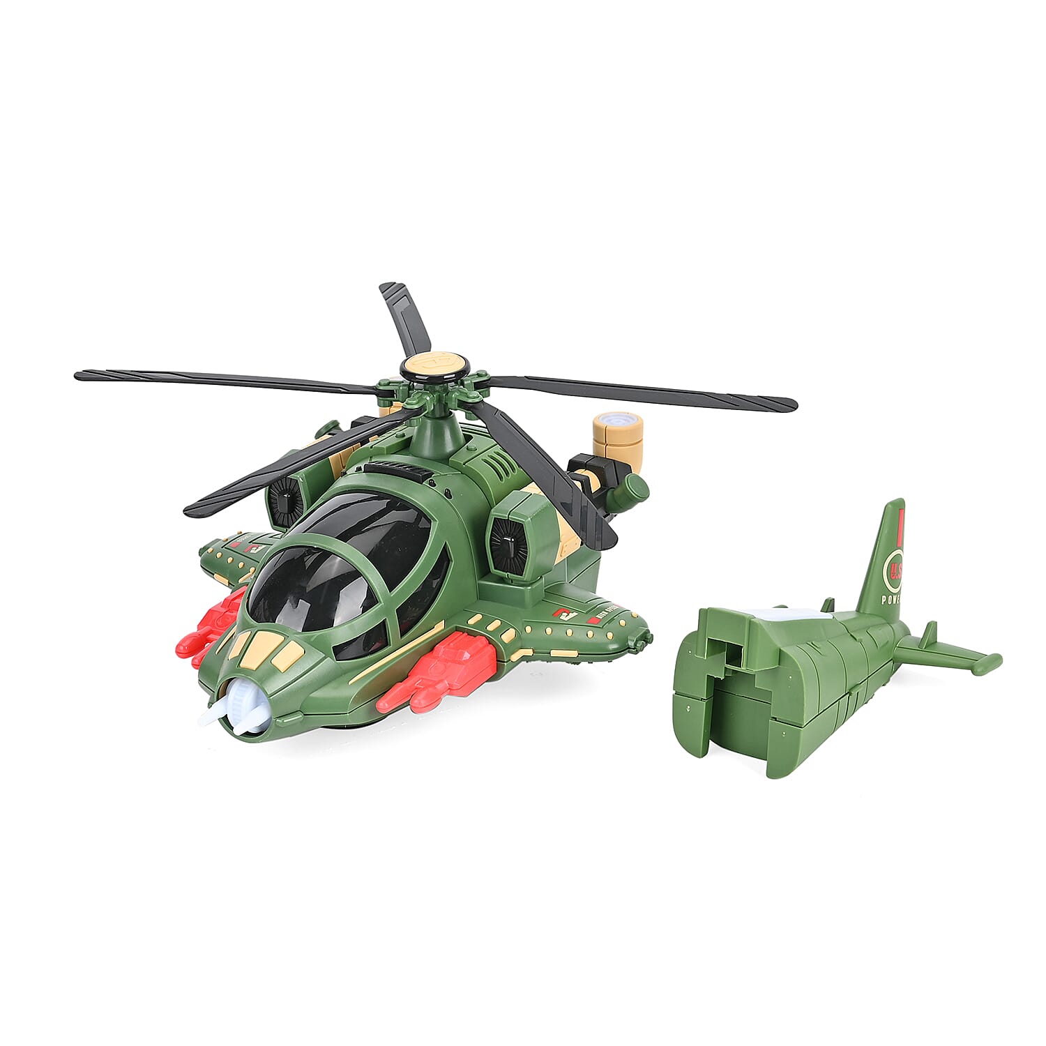 Electronic Light Music Fighter Plane - Green