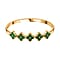 Created Malachite Bangle (Size - 7.5) in White Tone 1.00 Ct.