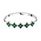 Created Malachite Bangle (Size - 7.5) in White Tone 1.00 Ct.