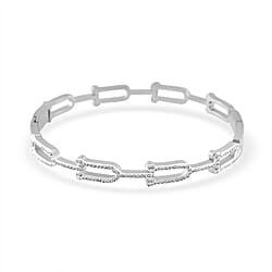 White Crystal Bangle Pure White Stainless Steel