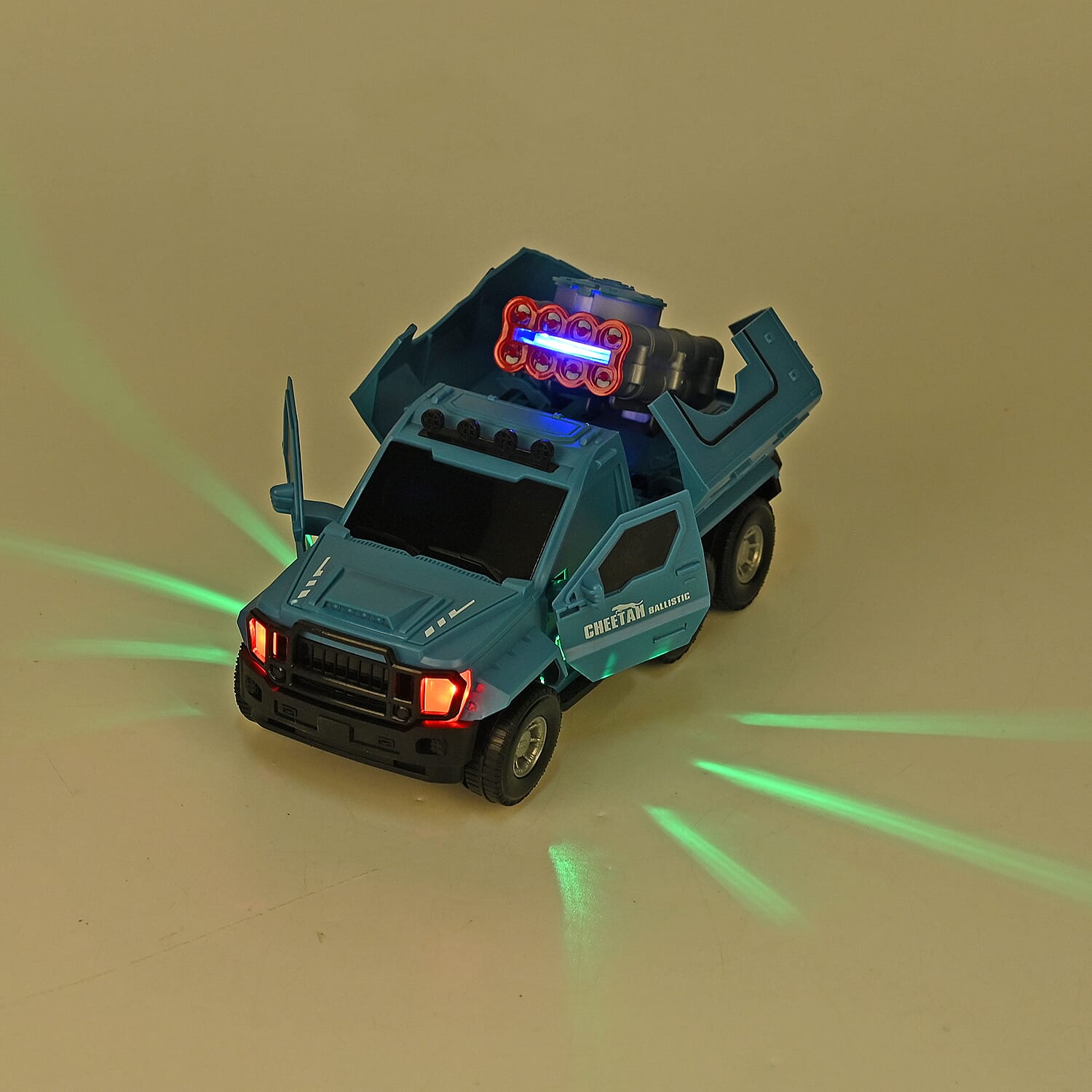 Electronic Light Music Army Truck - Blue