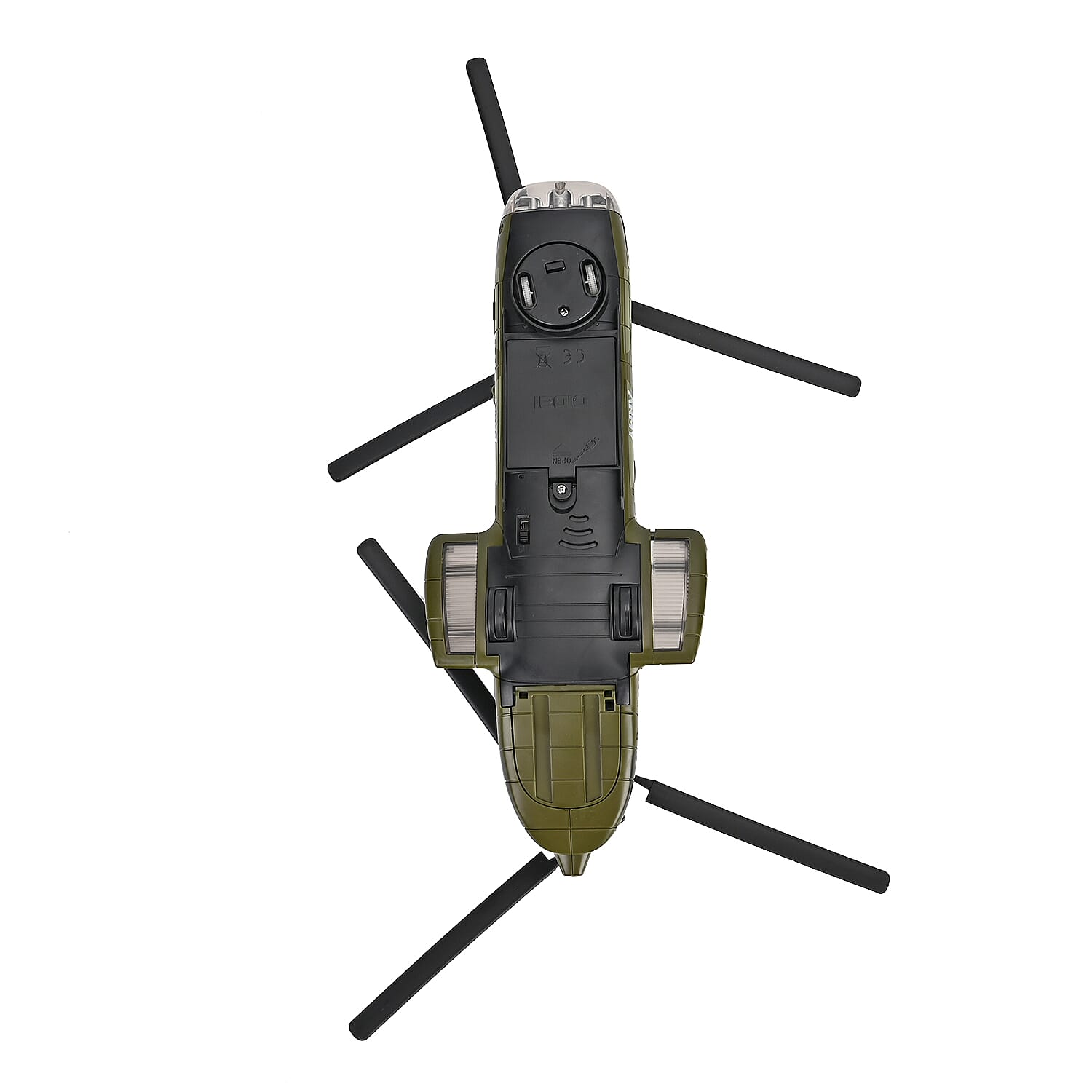 Chinook Army Helicopter - Rechargeable toy with light and music, and 3 army tanks - Green