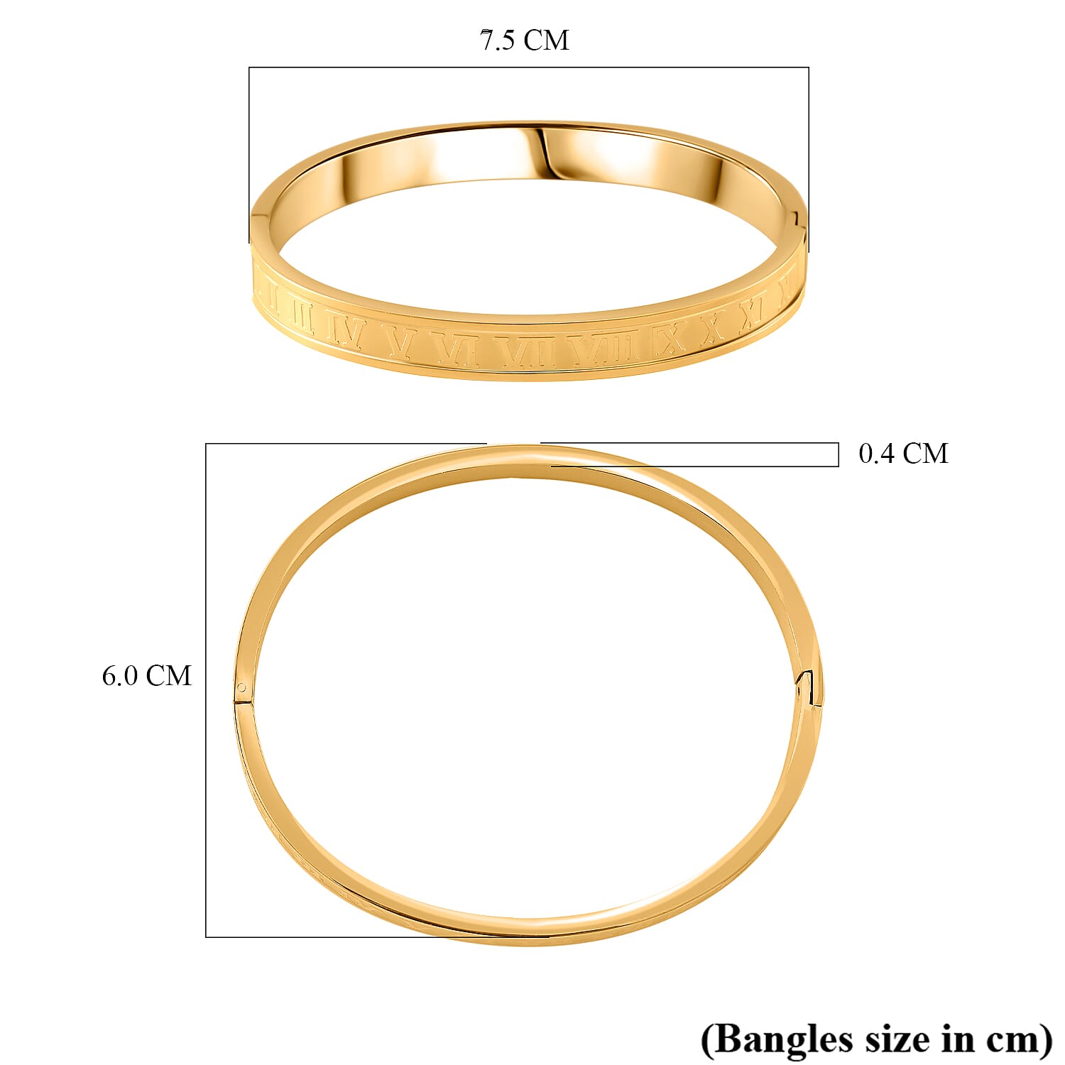 Closeout Deal - Roman Numeral Bangle (Size - 7.5)