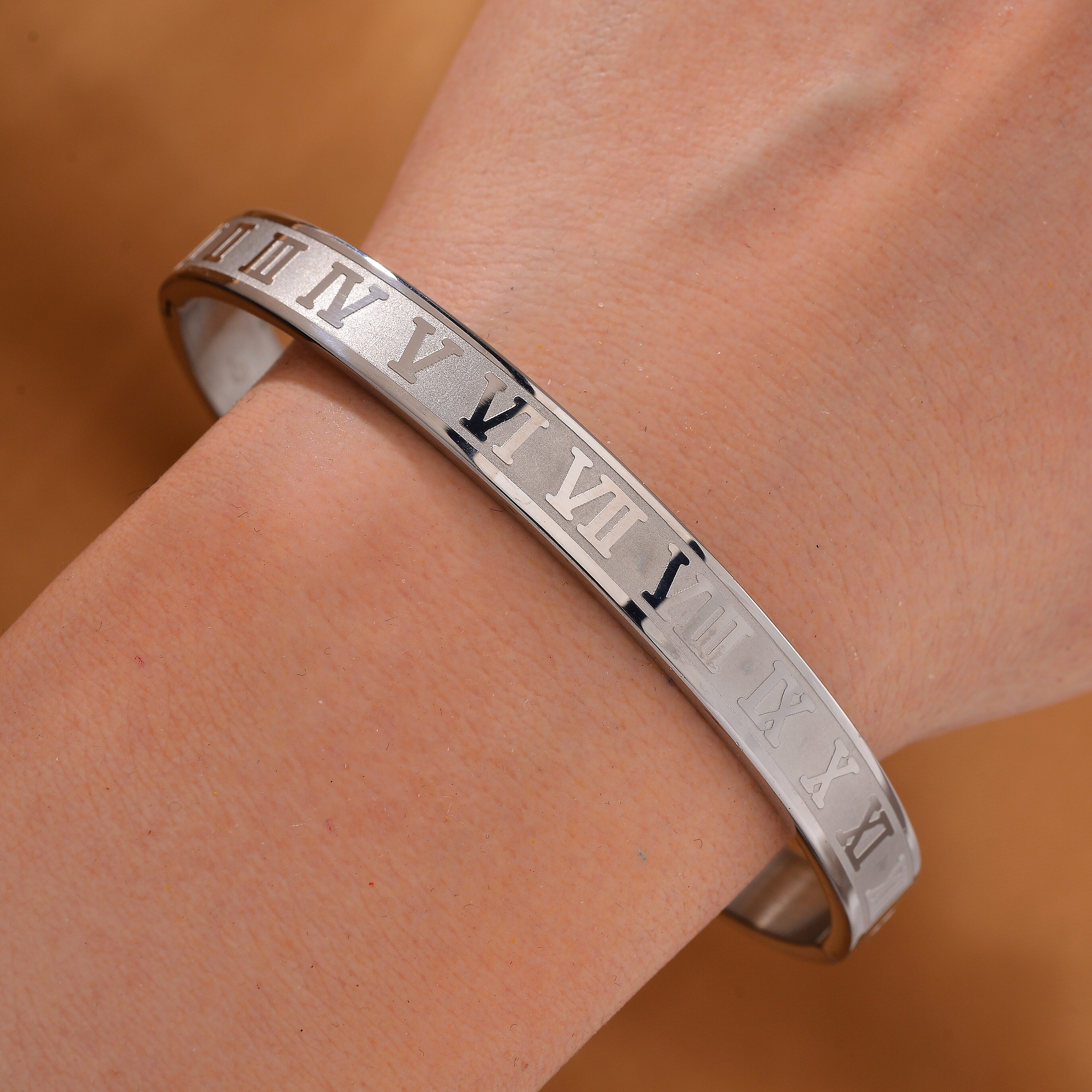 Closeout Deal - Roman Numeral Bangle (Size - 7.5)