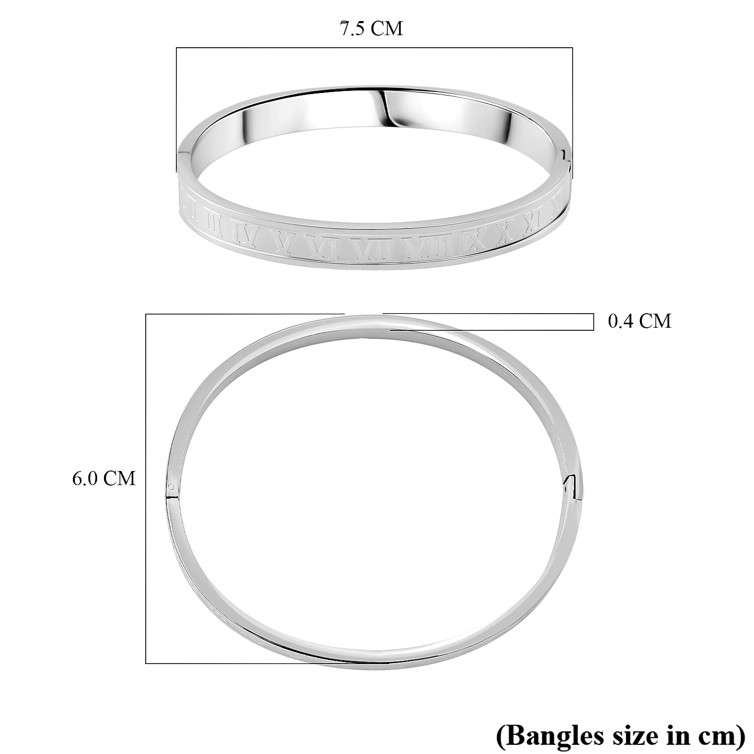 Closeout Deal - Roman Numeral Bangle (Size - 7.5)