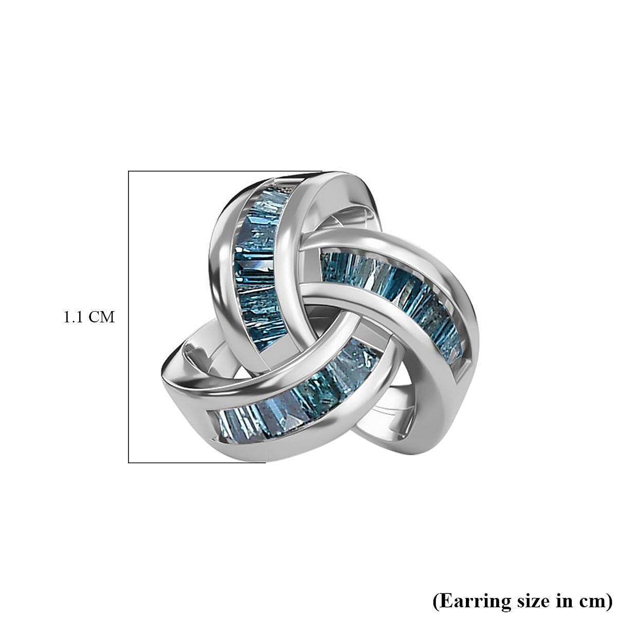 Back By Popular Demand - Blue Diamond  Fancy Earring in rhodium Sterling Silver 0.20 ct