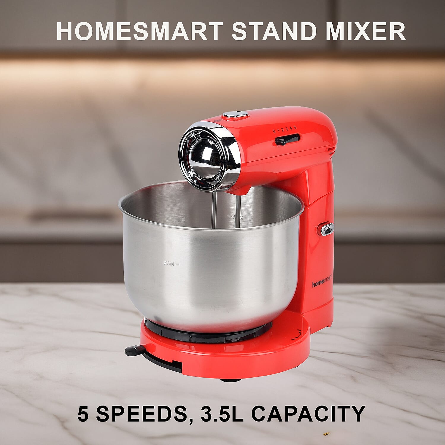 Multi-purpose Stand Mixer with 3.5L Capacity- Red
