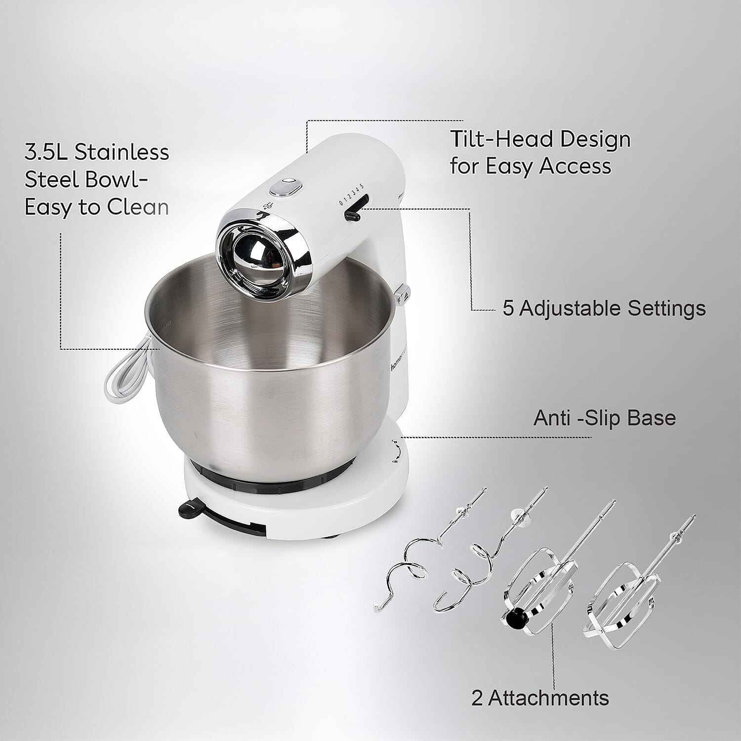 Multi-purpose Stand Mixer - 3.5L Capacity - White