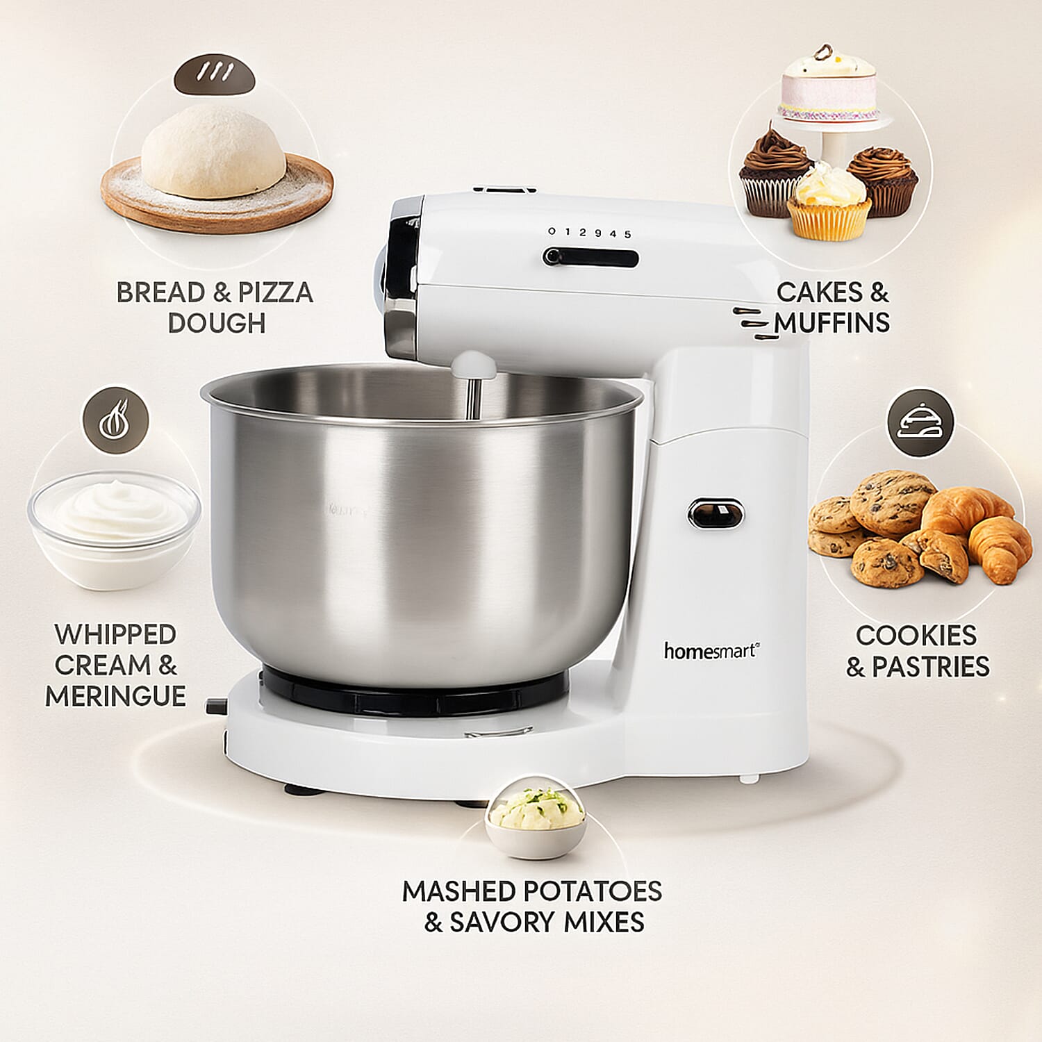 Multi-purpose Stand Mixer - 3.5L Capacity - White