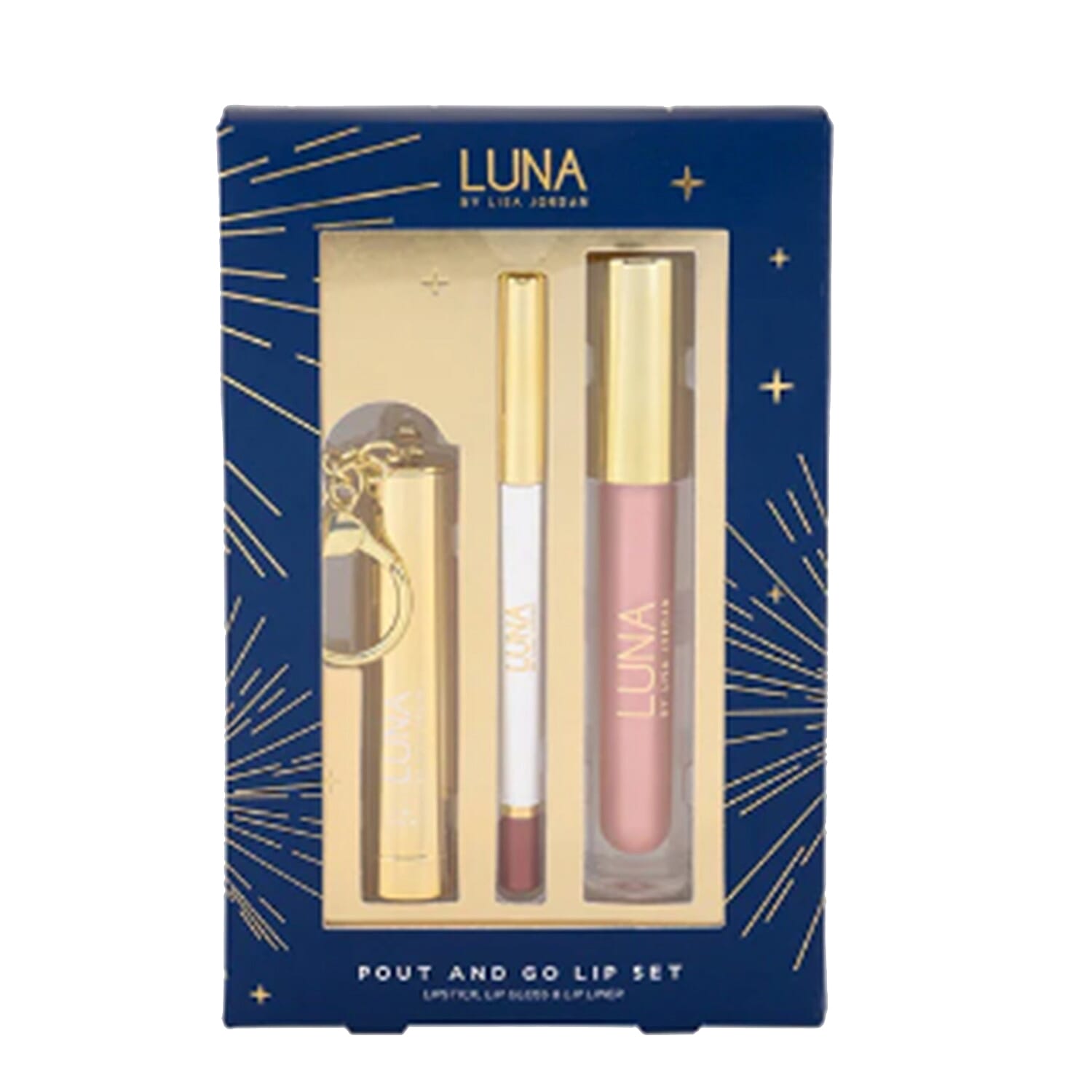 LUNA By Lisa Jordan Pout And Go Lip Set - Satin Lipstick, Lip Liner and Lip Gloss