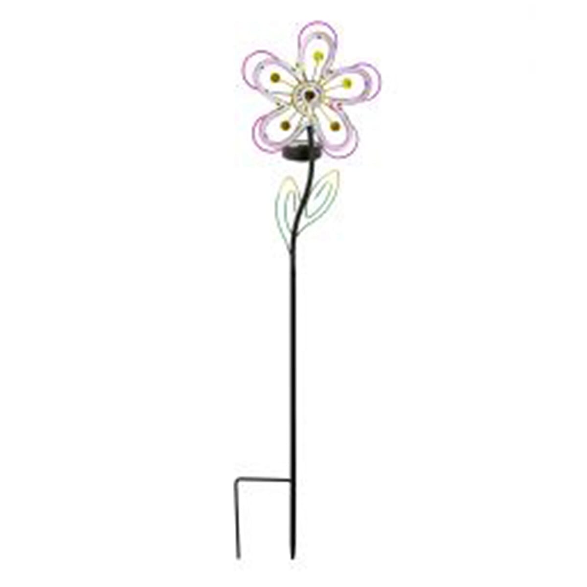 Floral LED Solar Garden Water Resistant Stick Light - Pink