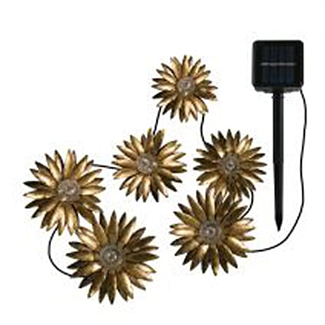 ezSolar LED Solar Floral Gold Chain Light