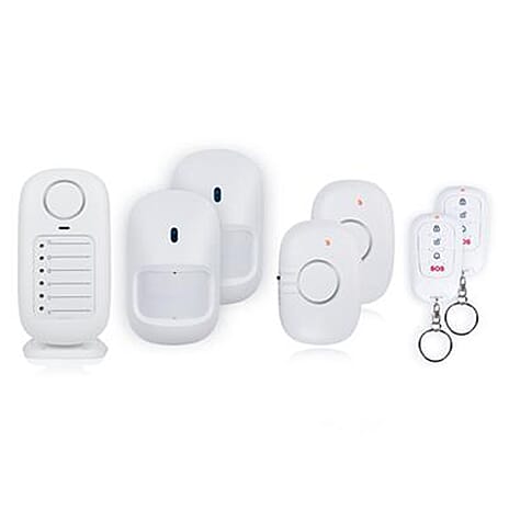 Wireless Mini Remote Control Alarm Set with 2 Motion Detectors - White