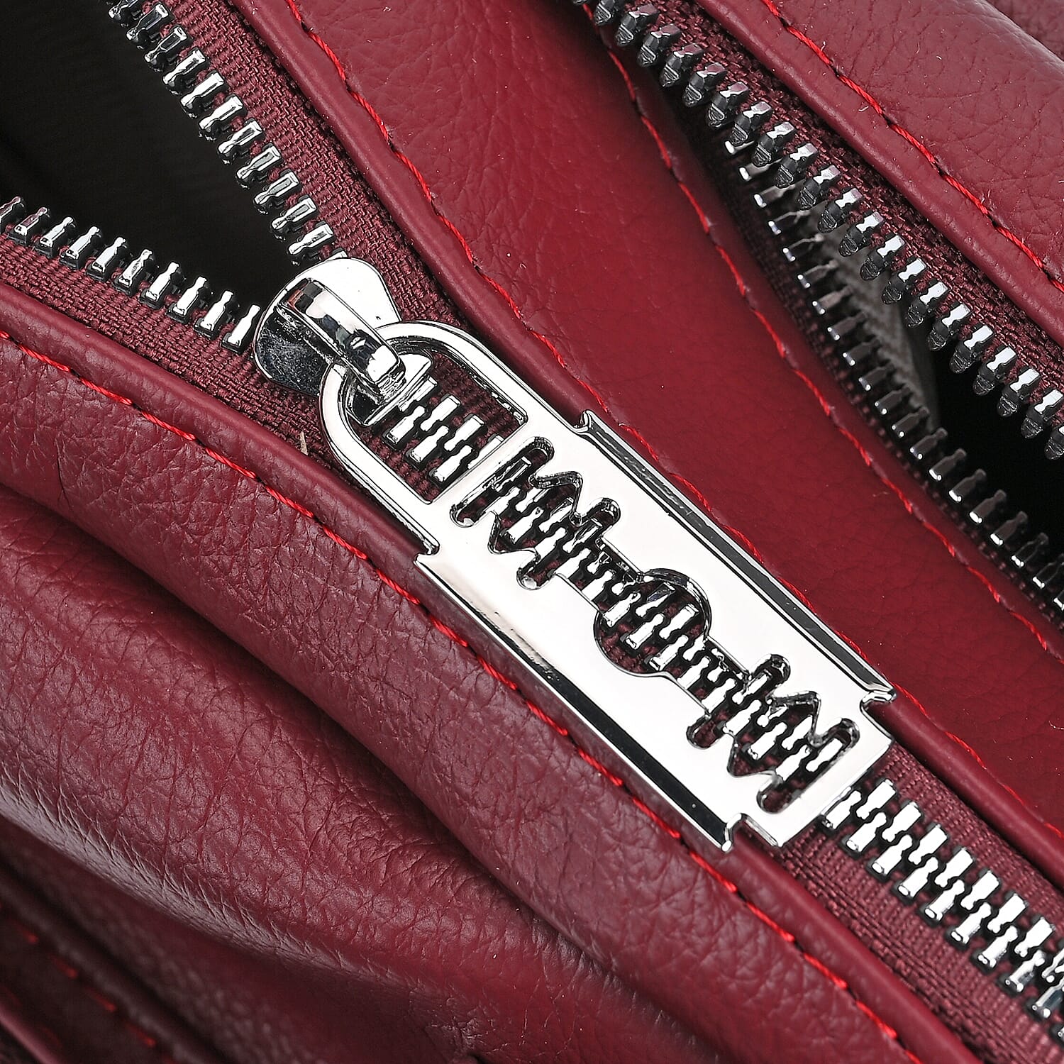 Leathertte Crossbody Bag with Multipocket - Burgundy