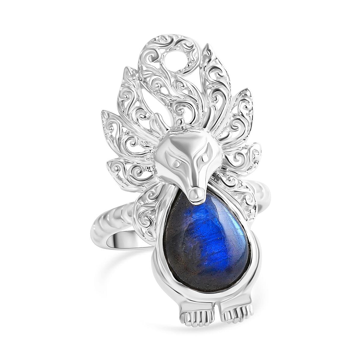Royal Bali Collection - Labradorite Ring Sterling Silver 6.50 Ct