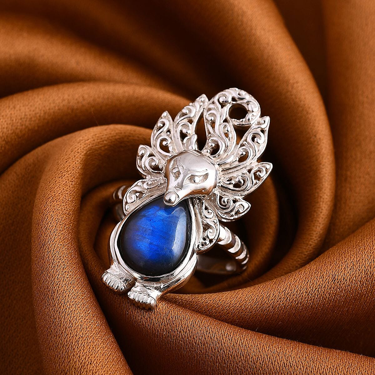 Royal Bali Collection - Labradorite Ring Sterling Silver 6.50 Ct
