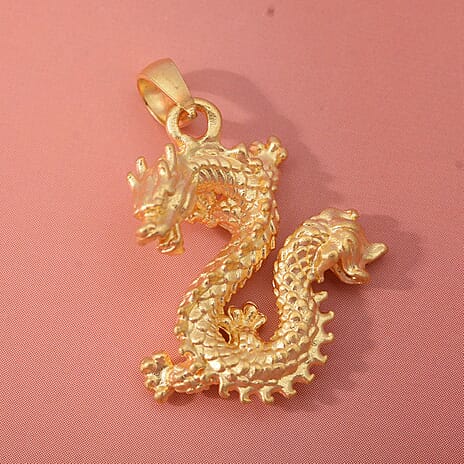24K (99.99% Purity) Yellow Gold Large Dragon Pendant