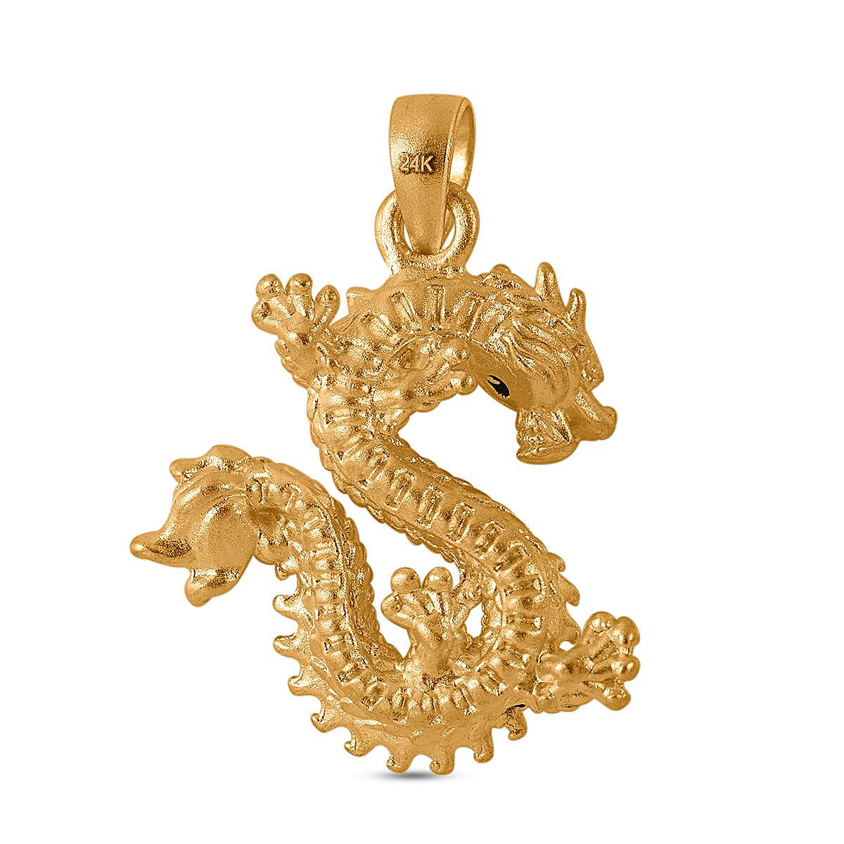 24K (99.99% Purity) Yellow Gold Large Dragon Pendant