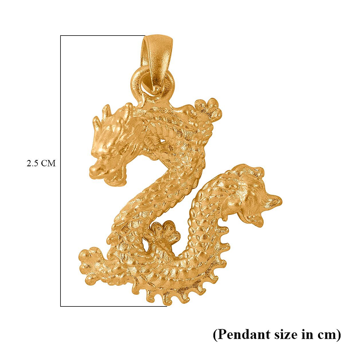 24K (99.99% Purity) Yellow Gold Large Dragon Pendant