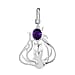 African Amethyst Solitaire Pendant in Sterling Silver