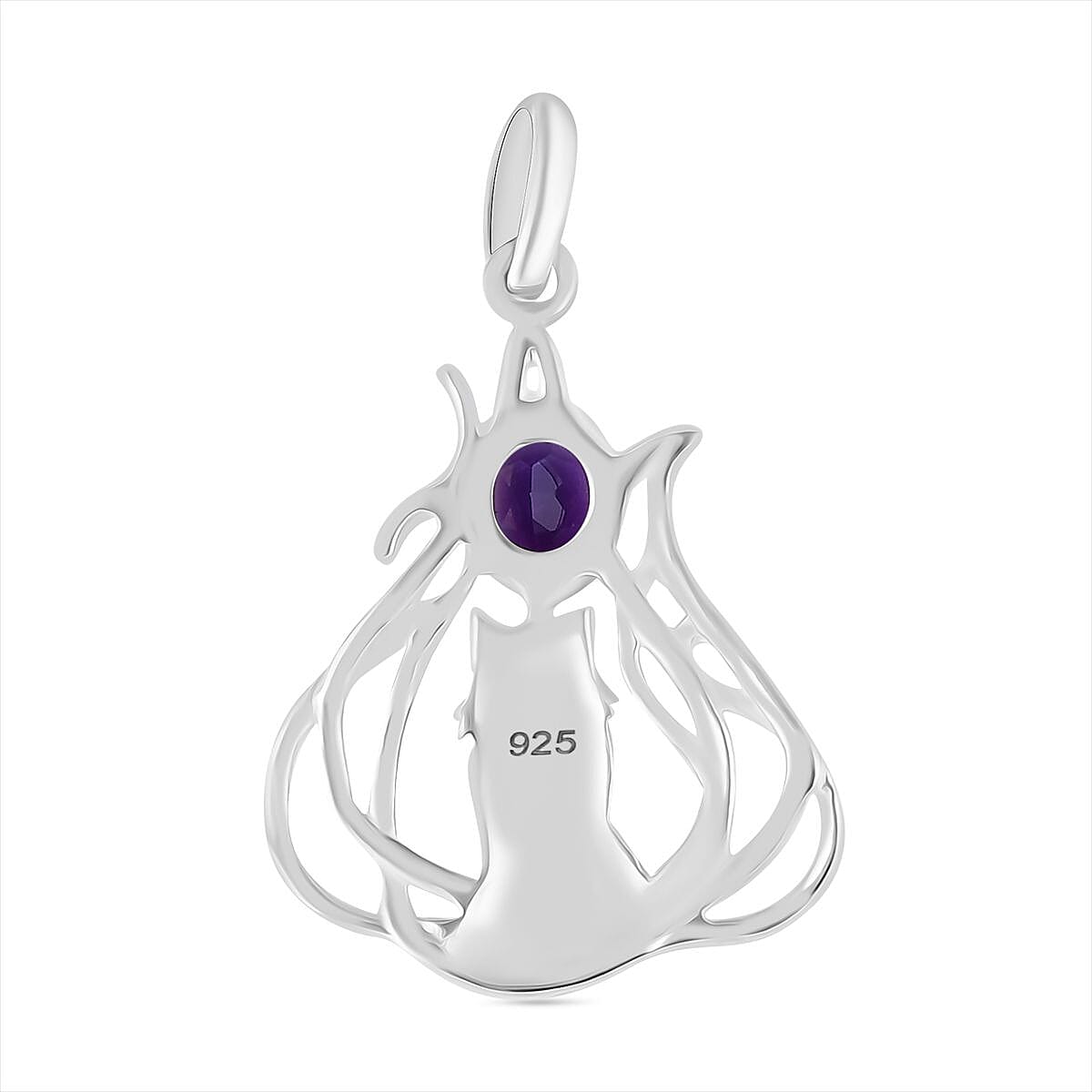 African Amethyst Pendant in Sterling Silver 1.70 Ct. African Amethyst Pendant in Sterling Silver 1.70 Ct.