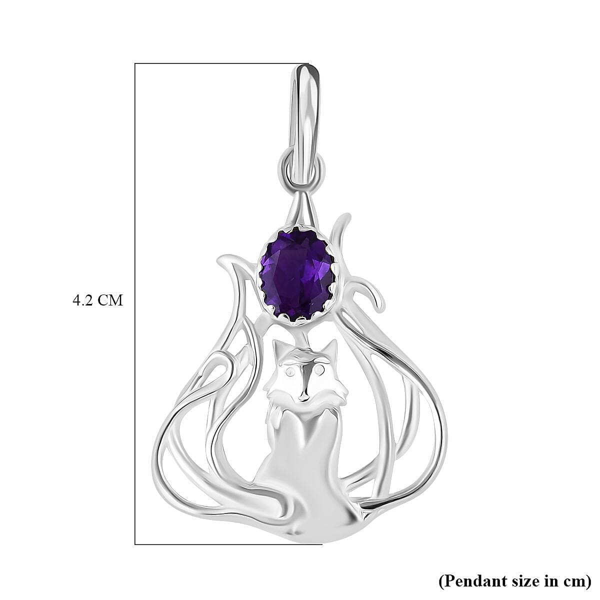 African Amethyst Pendant in Sterling Silver 1.70 Ct. African Amethyst Pendant in Sterling Silver 1.70 Ct.