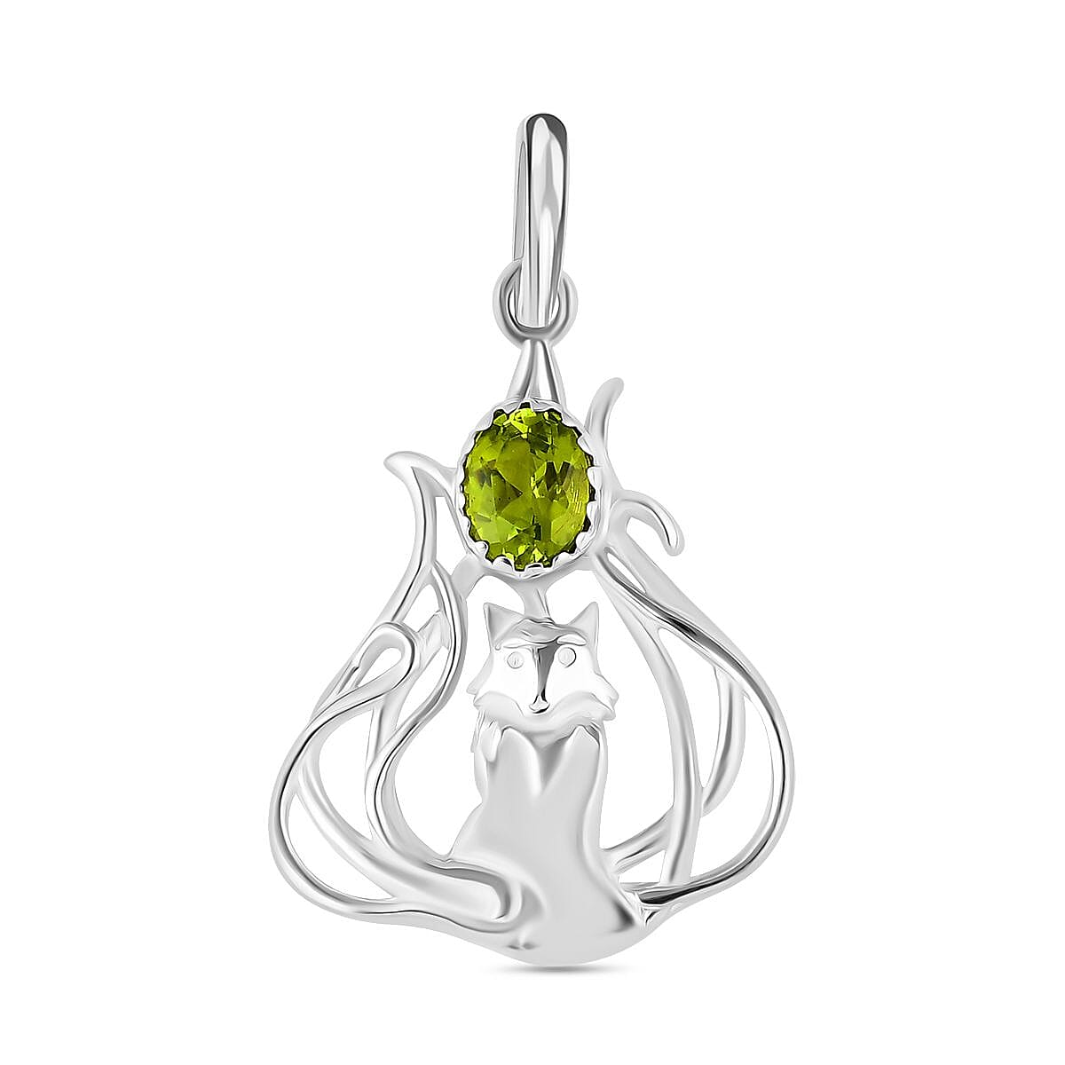 Peridot Pendant in Sterling Silver 1.70 Ct.