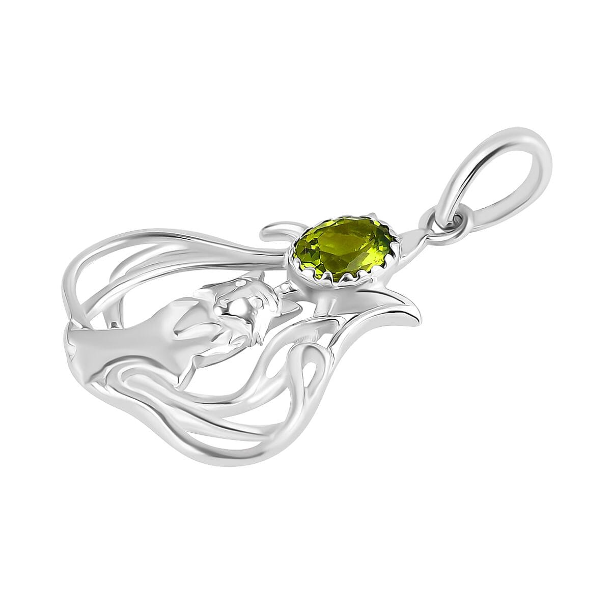 Peridot Pendant in Sterling Silver 1.70 Ct.