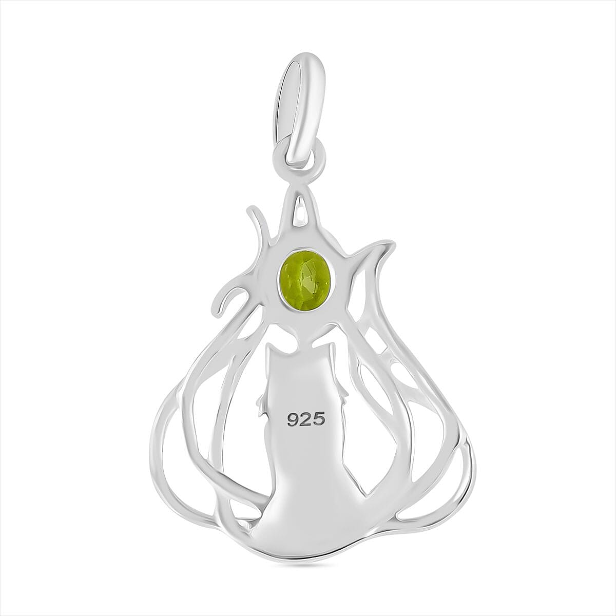Peridot Pendant in Sterling Silver 1.70 Ct.