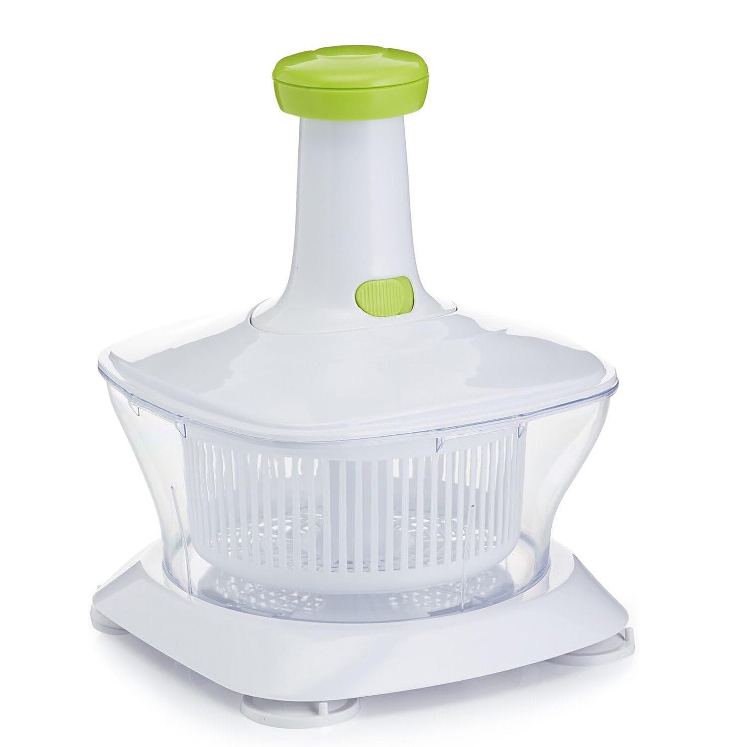 Chopper, mixer, salad spinner, citrus juicer and 5-blade mandoline slicer, 100% BPA Free - White