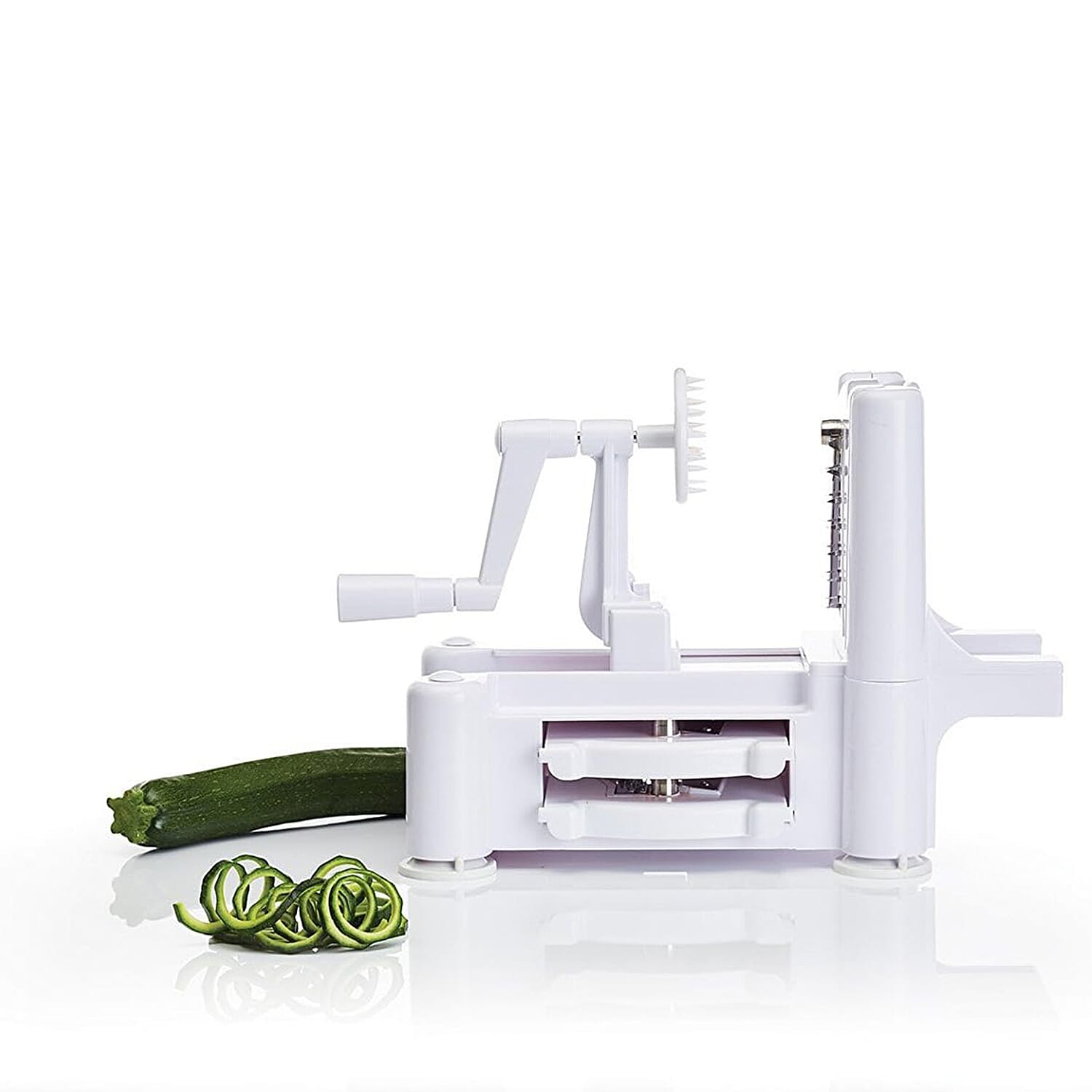 Spiralizer - Veg and Fruit - 3 Cutting Blades - Ribbons and Noodles  - White