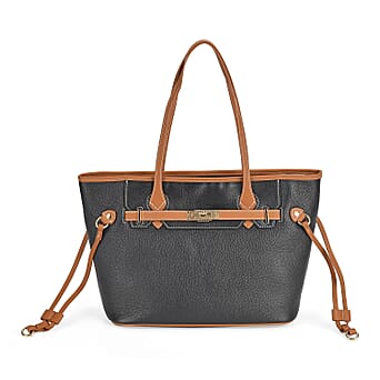 https://tjcuk.sirv.com/Products/78/4/7844657/Leather-Patterned-Tote-Bag-Size-41x15x26-cm-Black-Brown_7844657.jpg?w=342&h=342