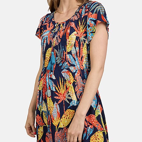 Mudflower Tropical Printed Maxi Dress (Size 12) - Navy