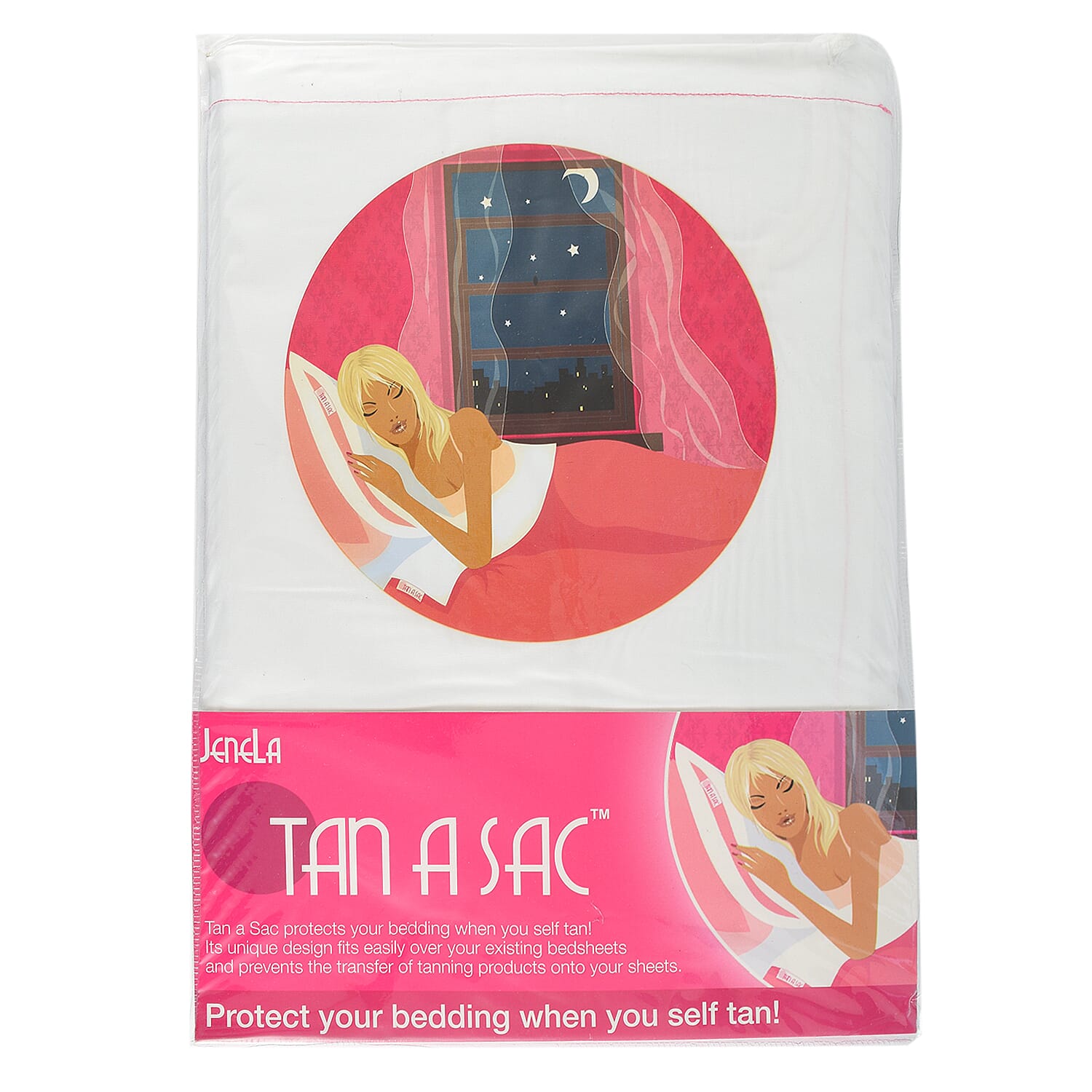 Tan a Sac 100% Cotton Bed - Pillow Protection From Fake Tan (Size 300x100 cm) - White