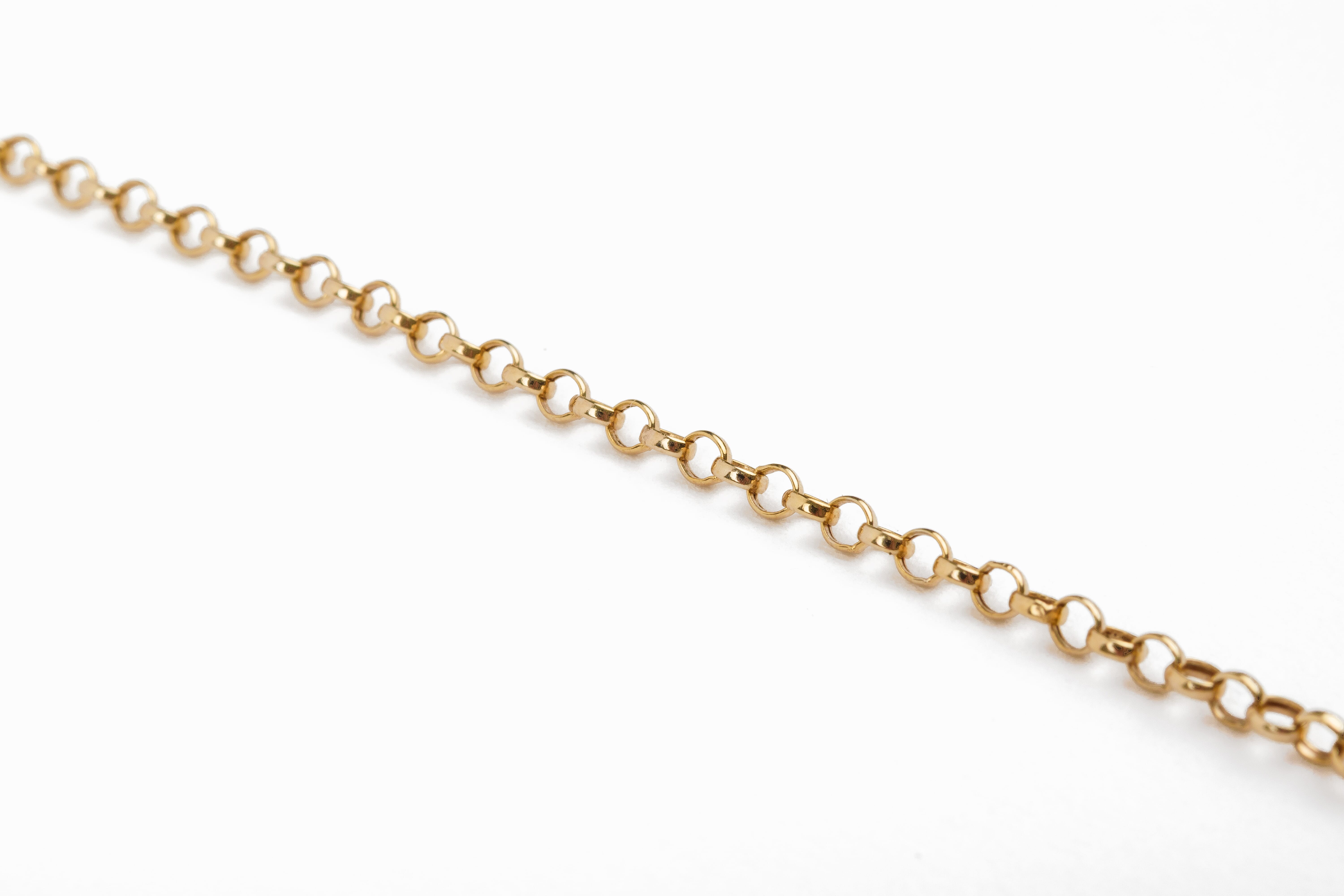 9K Yellow Gold Round Belcher Necklace with Spring Ring Clasp (Size 18)