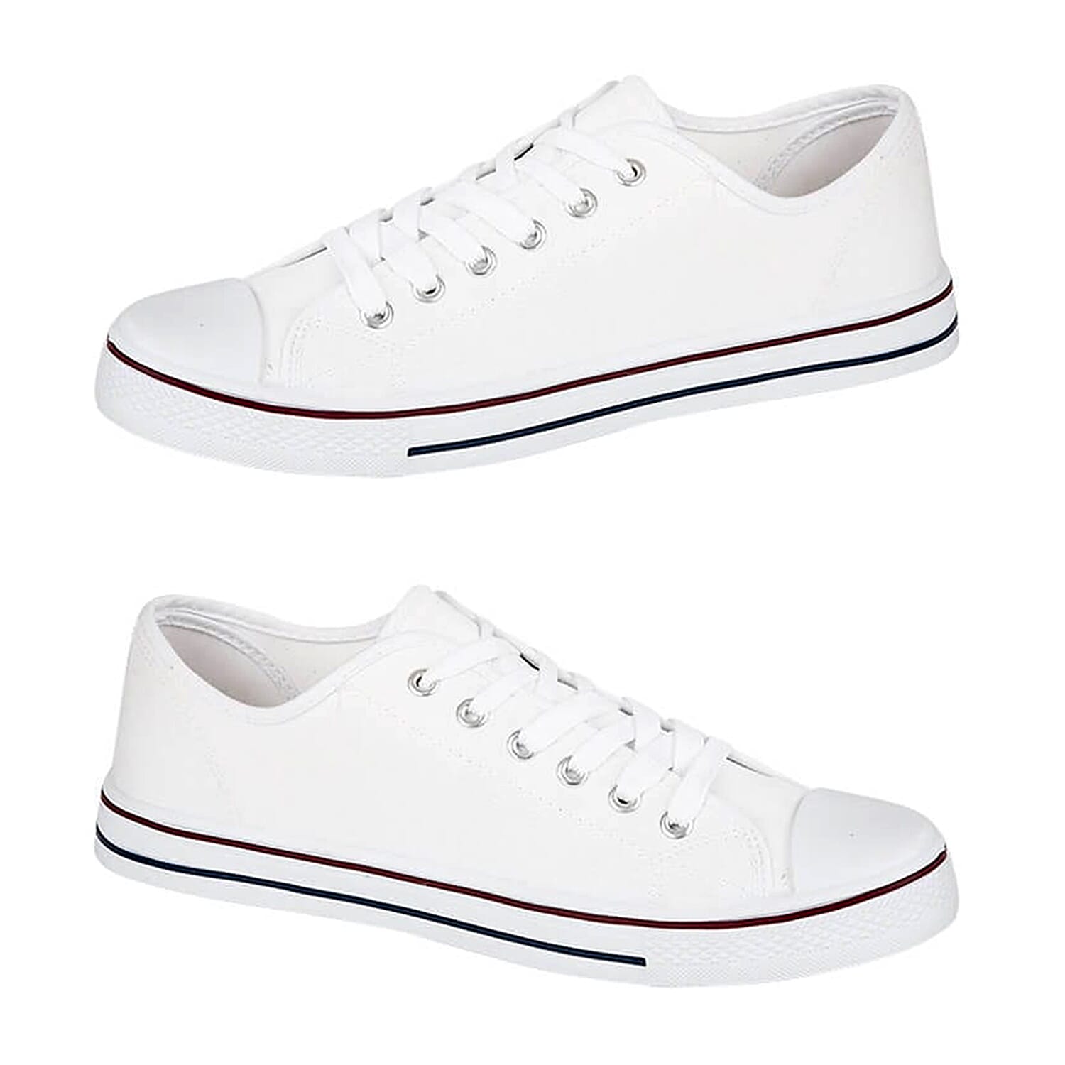 Urban Jacks BALTIMORE Mens Canvas Lace Up Shoe (Size 12) - White