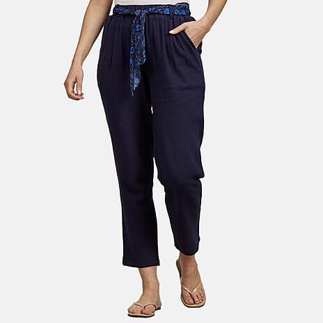 Mudflower Cotton Woven Jean and Pant-Trouser (Size 1x1 cm) - Navy