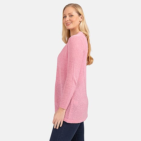 Mudflower Detailed Back Tape Yarn Cardigan (Size 12) - Pink
