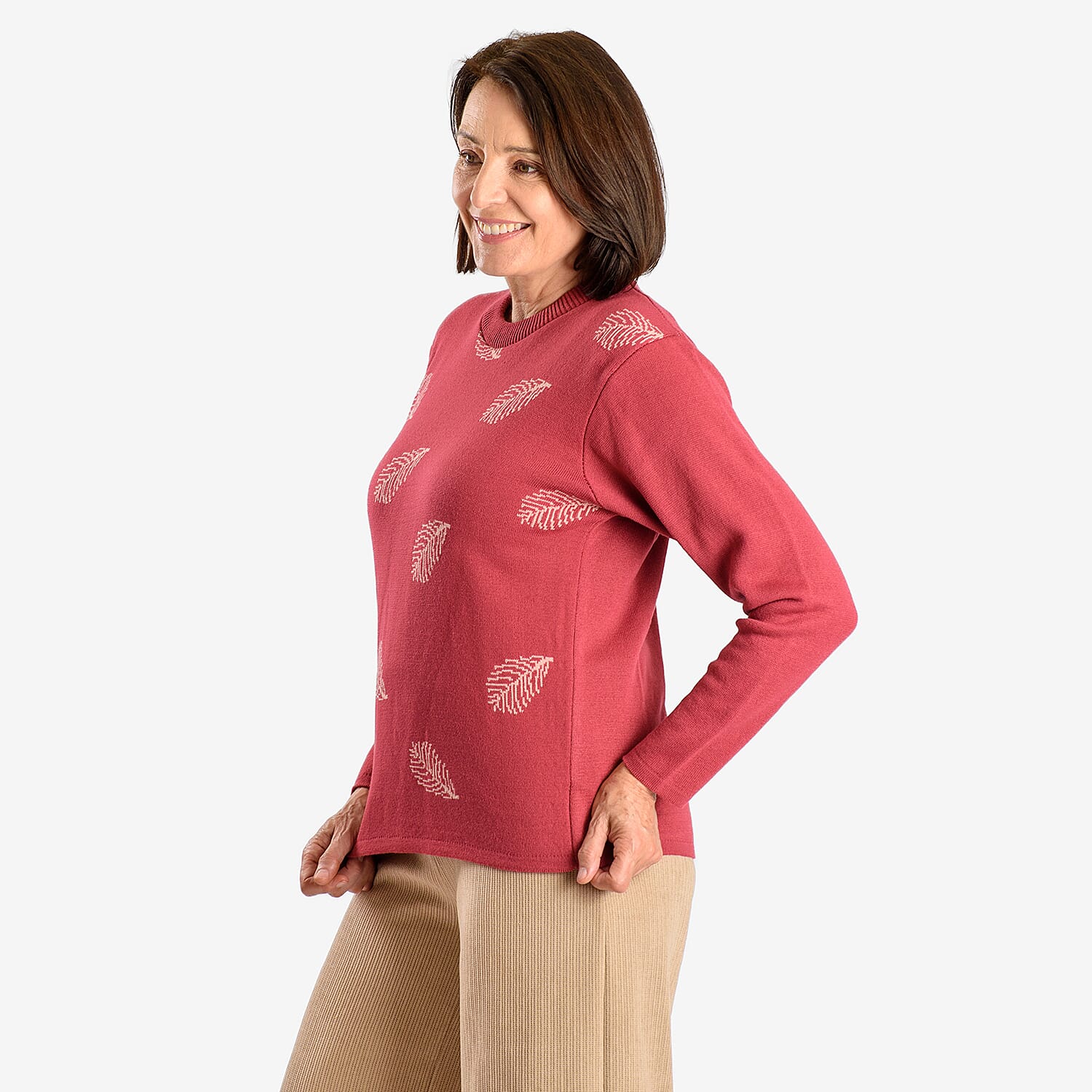 Emma Feather Printed Knitted Jumper