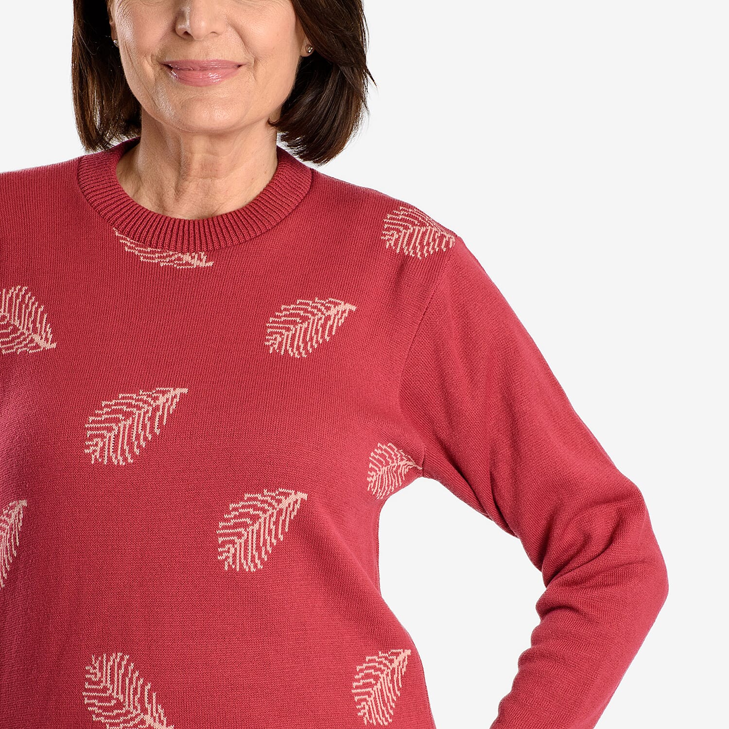 Emma Feather Printed Knitted Jumper